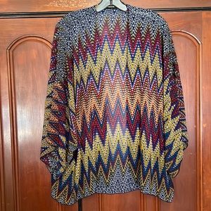 reneec Cute Sheer Short Colorful  Multi Colored Cardigan Size Medium